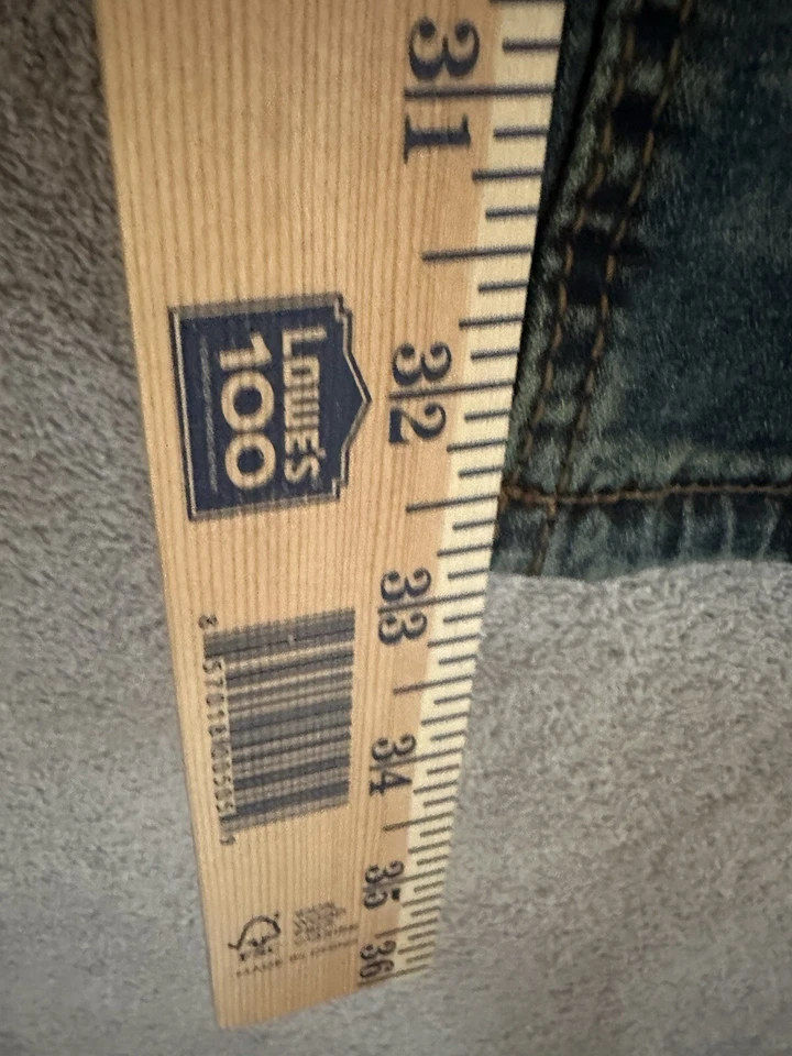 Stitch Remarkable Jeans Blue Size 42x34 Grunge Hood Distressed Paint Colorful - Image 3 of 4