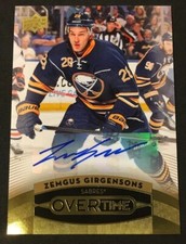 2015 UD Overtime Promo Pack Zemgus Girgensons Auto RARE Card.