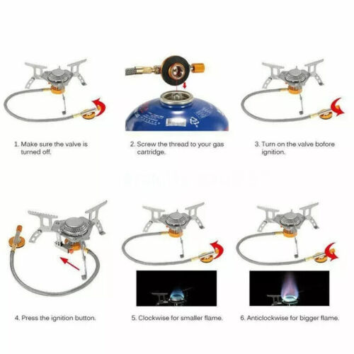 Portable Compact Gas Burner Fishing Outdoor Cooking Camping Picnic Cook Stove - Picture 5 of 10