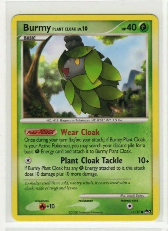 2008 Nintendo Pokemon TCG Burmy Plant Cloak Pop Series 7 Promo Card #11/17 NM