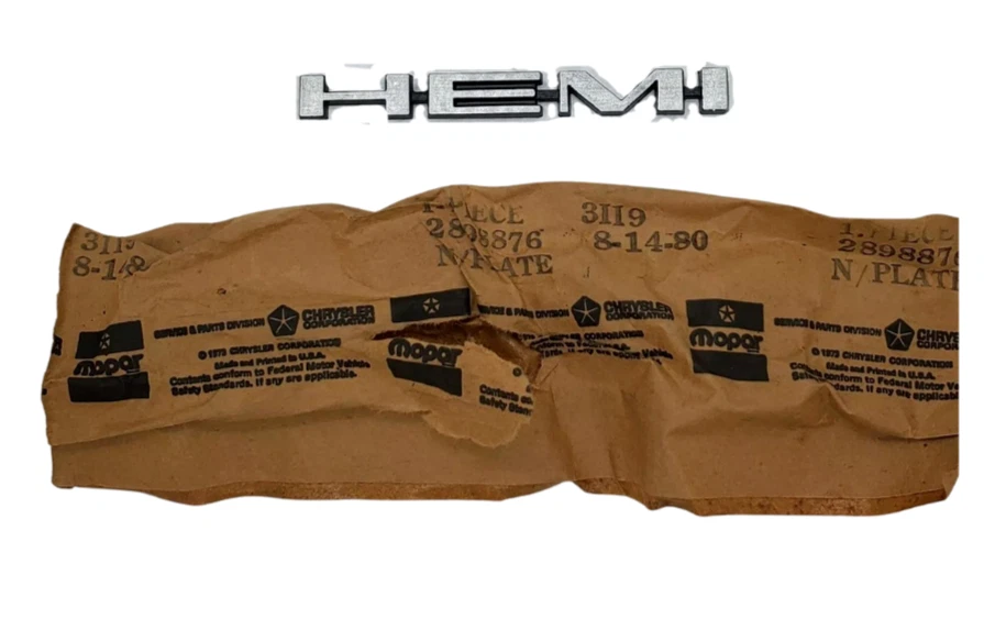 1969 Plymouth GTX capô lateral hemi air-grabber script placa de identificação emblema 2898876 novo na caixa - Imagem 2 de 4