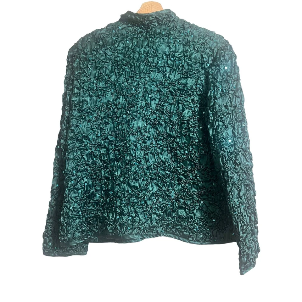 MSK Woman Green Sequins Holiday Party Jacket 2X - Image 2 of 4