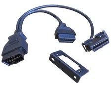 OBD2 Y Cable Splitter Universal Snap In with Underdash Bracket Y Adapter OBDII