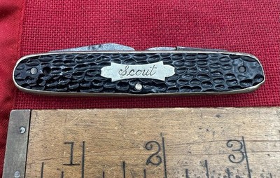 Vintage Imperial 3 Blade Scout Knife 1936-1952 Early HTF Damaged