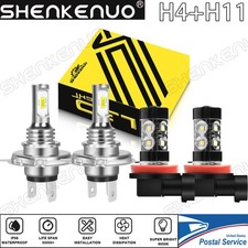 For Honda CR-V 2007-2010 2Pair LED Headlight Bulbs High/Low Beam+Fog Light Kit