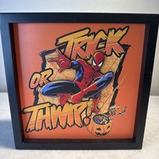 Spider-Man Wall Art Print Halloween 8  Ready to Hang Marvel Comics Trick Wood
