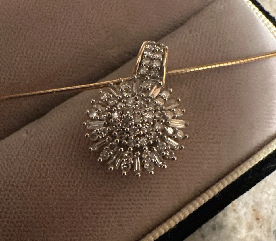 Anhänger, Gg 585, Diamanten, 12 mm , mit Reif Gg 585, Anh. 3,10 Gramm