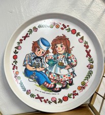 Knickerbocker Raggedy Ann & Andy Vintage Ceramic Decorative Collector Plate