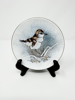 Norman Brumm Young Sandpiper Shorebird 4.75  Enamel On Copper Plate SIGNED