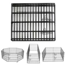 Foldable Metal Garden Fence Dog Exercise Pen Pet Playpen 8 Panels 24 X 24 with B