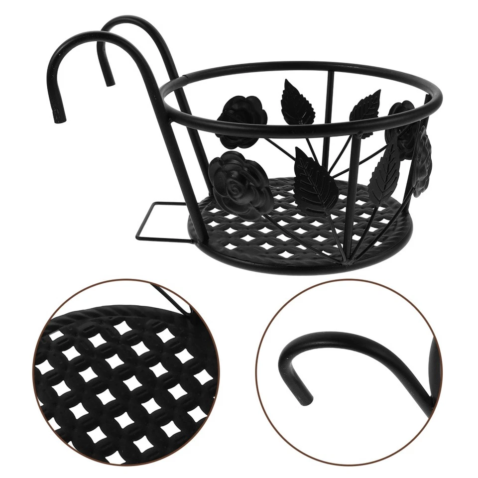 Geländer-Blumentopfhalterung - Metall-Pflanzenhalter für den Innen- und - Bild 3 von 4