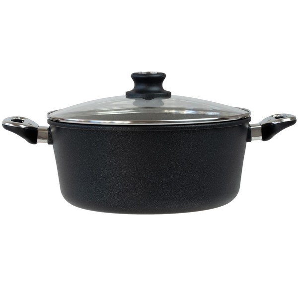 Baf Kochtopf 28 Cm Induktion Aluguss Fleischtopf Suppentopf Antihaft Glasdeckel-image