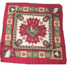 Vintage Paris Accessories Handkerchief Bandana Southwest Aztec Tribal Red 20x21"