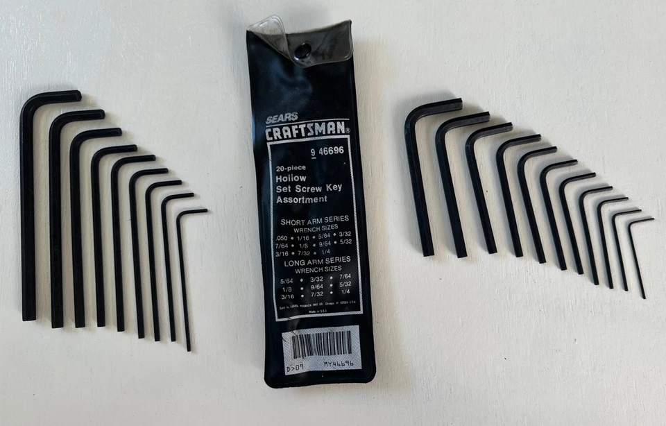 Craftsman  SAE Hollow Hex Set Screw Keys - Short & Long- 9-46696 - Image 4 of 4