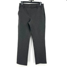 Quince Charcoal Gray Ultra-Stretch Ponte Straight Leg Pull On Pants Women Small