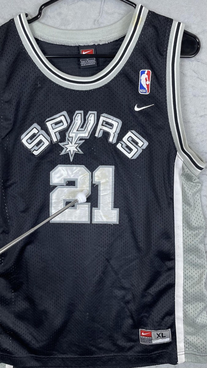 San Antonio Spurs Jersey Mens XL Black Silver NBA Basketball Tim
