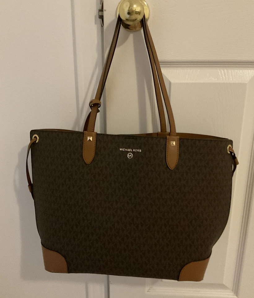 Bolso de Mano Michael Kors Mujer Signature Logo Grande Abierto Marrón Foto 4 de 4