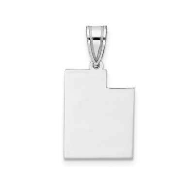 14k Weißgold Utah State Charm Anhänger 17mm x 14mm