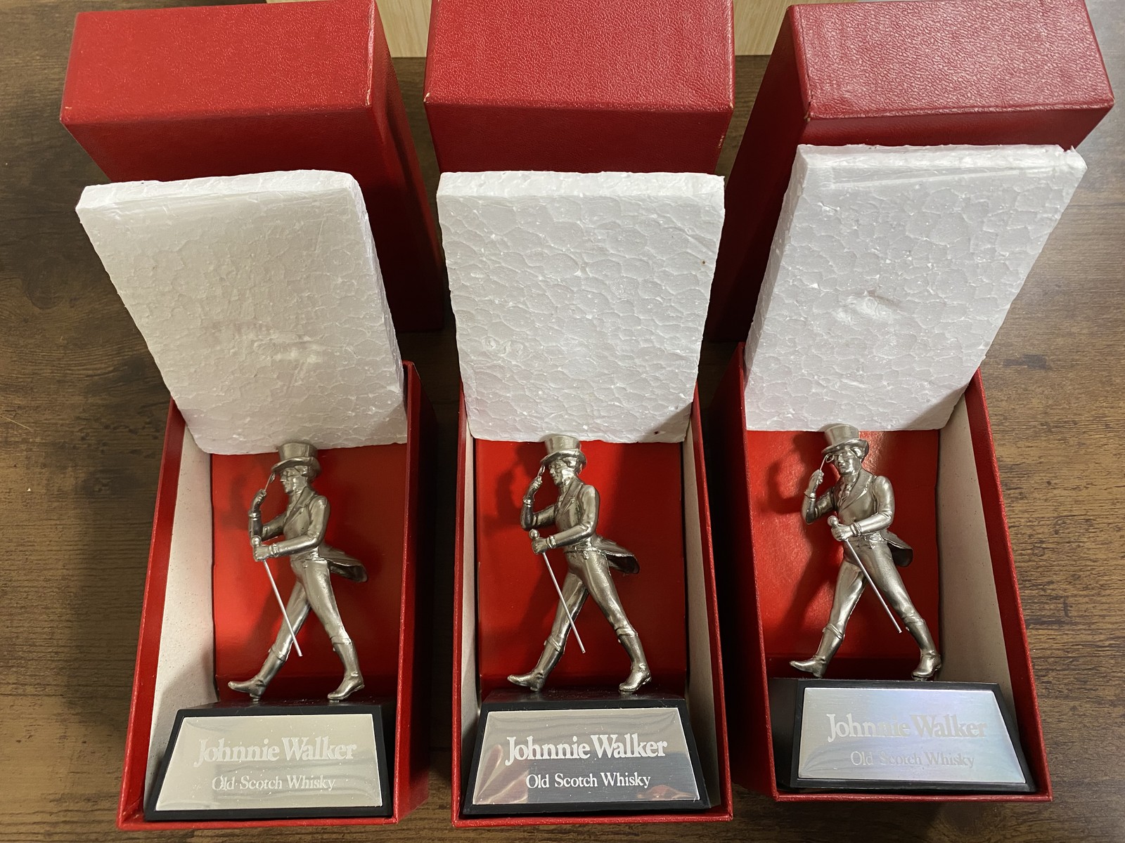 Johnnie Walker Striding Man Figurine 12cm Set of 3 Collectible Display
