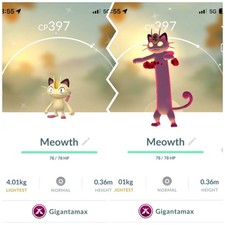 Shiny Meowth Gigantamax Pokemon Gen1 Go Pok mon Kanto Gmax