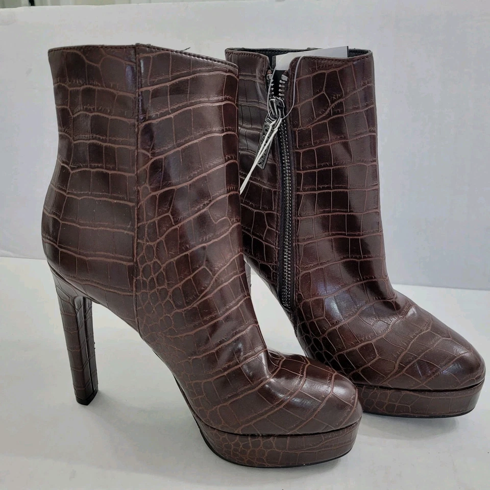 Guess крокодила змея кожи стороны молнии высоты рептилии эффект каблука ботинки 6 М коричневый - Изображение 4 из 4