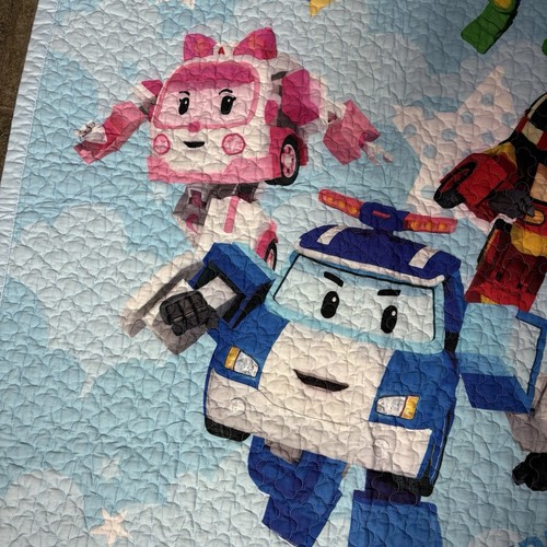 ROBOCAR POLI Kleinkind Bett Decke Bettdecke blau 38" x 55" - Bild 4 von 13