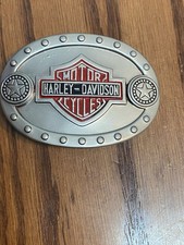 HARMONY DESIGN HARLEY DAVIDSON U-88 BELT BUCKLE - USA - ENAMEL 3"X 2.5"