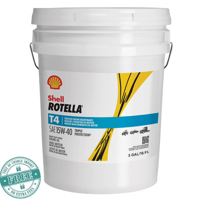 Shell Rotella T4 Triple Protection 15W-40 Diesel Engine Oil, 5 Gallon Pail, NEW!