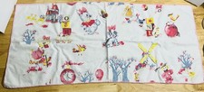 Vintage Nursery Rhyme Table Covers Set of 2 Pink Bunny Duck Baby Print
