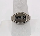 Vintage Sterling Silver WWJD What Would Jesus Do Men's Signet Ring 925 Size 9.5