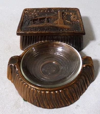 Die Cast Metal Smoky Mountains Ashtray Cigarette Box Souvenir