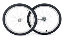 20 Cruiser Wheel Tire Set Frontcoaster Alloy 36h Mounted Semi Slick Tires.