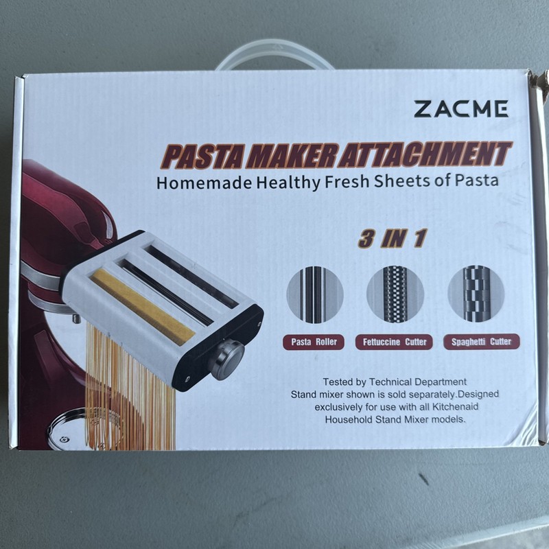 ZACME STAINLESS STEEL 3 in 1 PASTA MAKER ATTACHMENT FOR KITCHENAID STAND MIXER