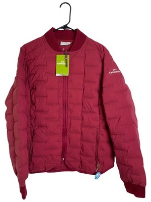 Women's Kathmandu Stretch Down Bomber Jacket Insulated Red Puffer Coat - Size 16
