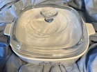 Corning Ware for Sears MW-A-10 Blue Daisy Microwave Browning Dish with Pyrex Lid