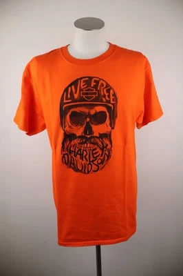 Harley-Davidson Camiseta Hombre L Vintage Negro Algodón Logo Girocuello - Imagen 1 de 4