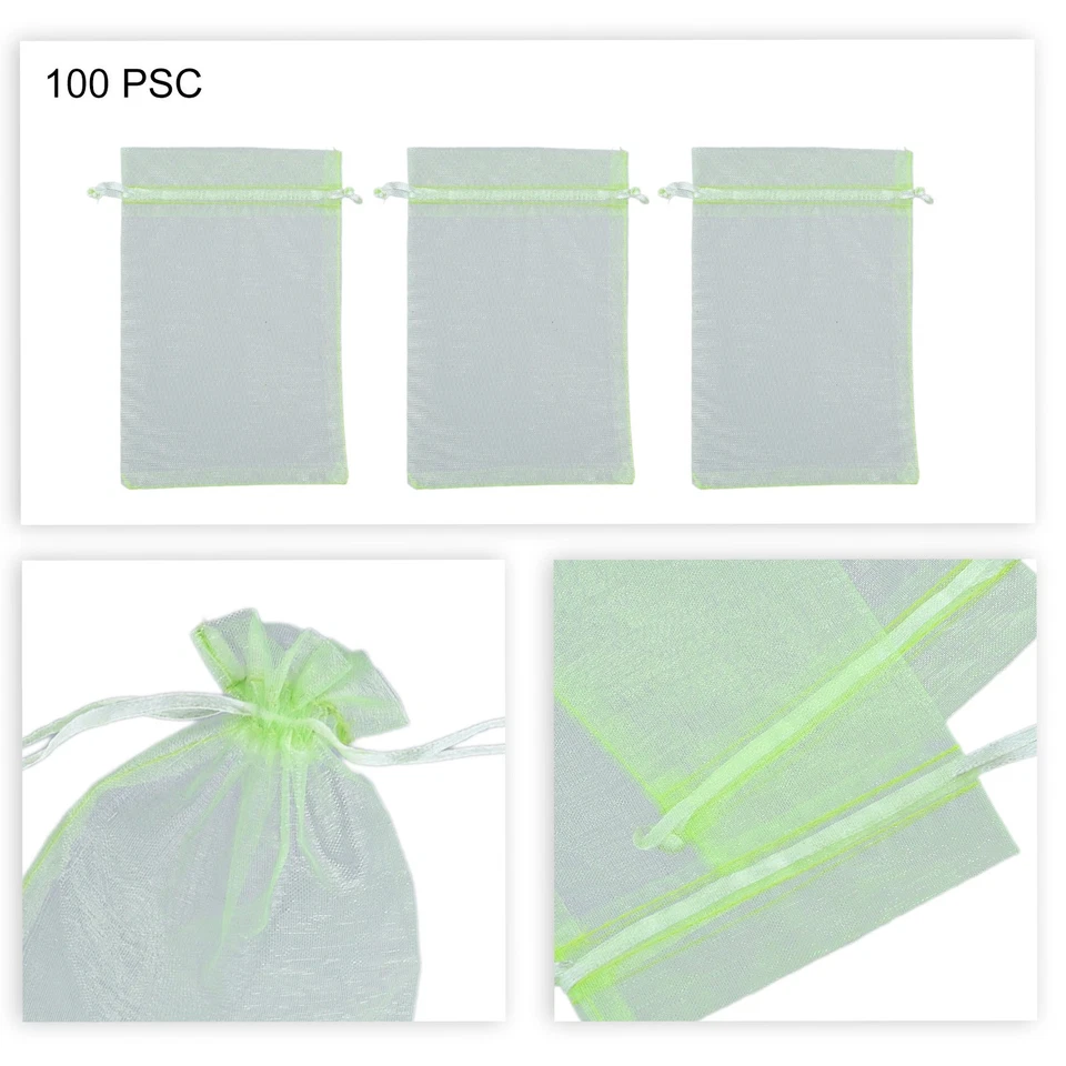 Transparent Green Organza Fruit Protection Bags Size 4x6 Inches Set of 100 - Image 4 of 4