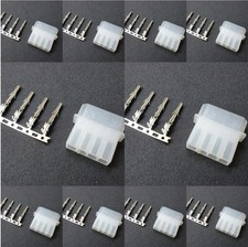 10 Kits PC Computer PSU Power Connector 4P 4 Pin Male Molex Mod Crimp Plug White