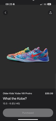 Nike Kobe 8 Protro 2025 What The Kobe | UK6 (EU40) GS | In