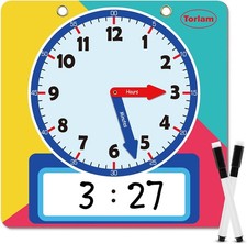 Magnetic Writable Dry Erase Learning Clock  Clock for Kids Learning to Tell Tim