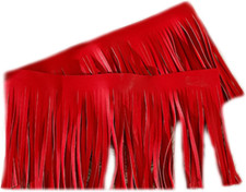2 Yards PU Leather Fringe Trim 4 Inch Sewing Tassel Trim for DIY Craft Clothing