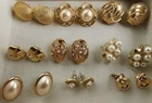Vintage Gold Tone Earrings Lot Avon Napier Trifari Costume Jewelry Work wear EXC