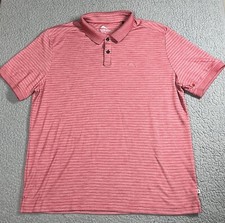 Tommy Bahama Polo Shirt Mens XL Red Striped Short Sleeve Golf Emfielder