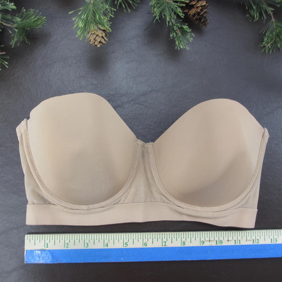 Sujetador Ambrielle 34DD tostado sin tirantes acolchado con aros cierre trasero Foto 2 de 4