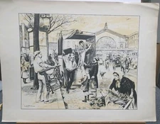 Georges Dutriac (1866-1958)  Vintage Lithograph 22.5"×29.5"