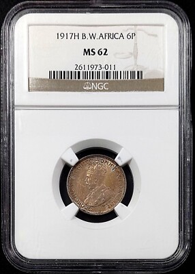 1917 H British West Africa 6 Pence graded MS 62 by NGC! | eBay