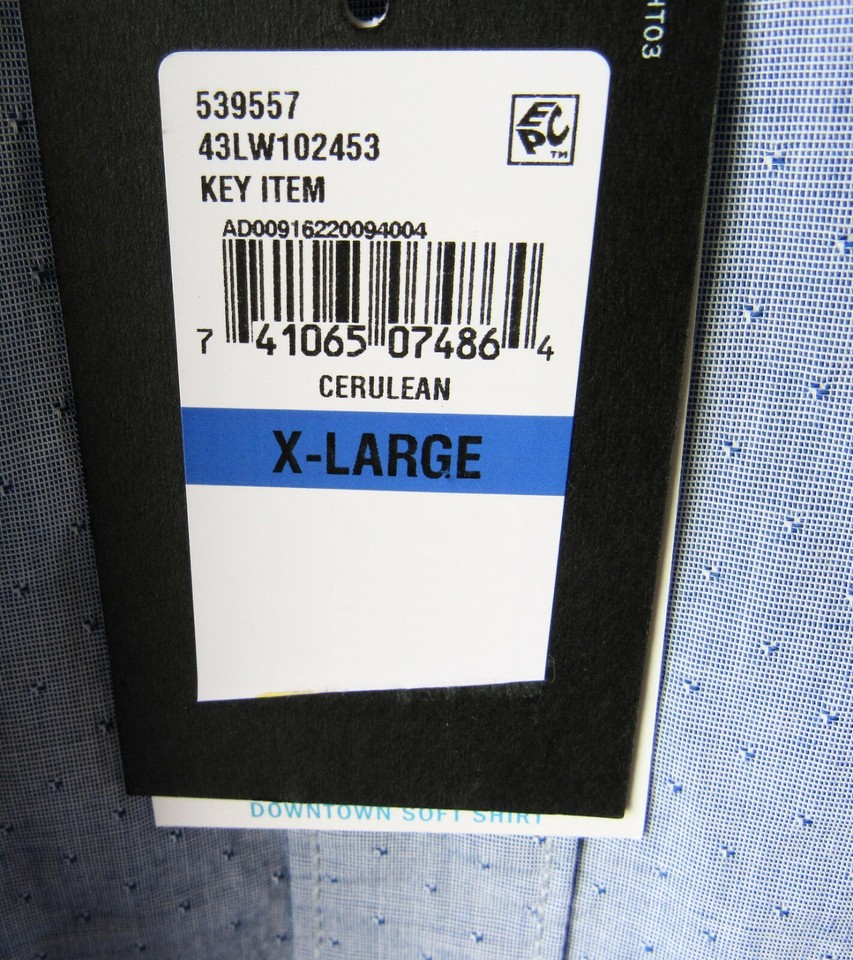 DKNY Mens Size XL Light Blue Long Sleeve Cotton Button Front Shirt eBay