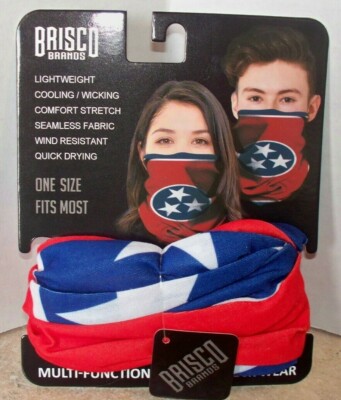 Lot of 7 BRISCO BRANDS TENNESSEE FLAG 3 Star GAITER Face Mask Headwear