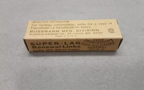 LOT OF 20 NEW OLD STOCK BUSS 5A 250V RENEWABLE FUSE LINKS LKN-5 #17G34RM