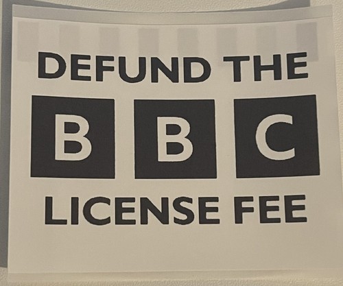 Defund The BBC TV License Fee - Self-Adhesive Sticker - 20 Pack - Picture 2 of 2